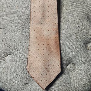 100% Silk Calvin Klein Tie Orange Dot